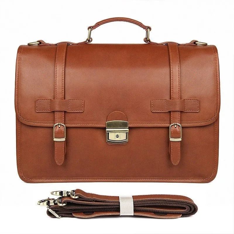 Men's Exquisite Leather Briefcase Shoulder Bag