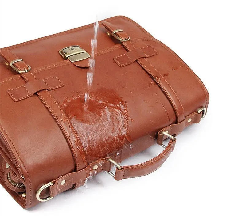 Men's Exquisite Leather Briefcase Shoulder Bag