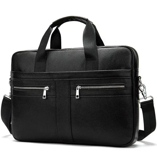 Men's Leather Business Travel Shoulder Bag