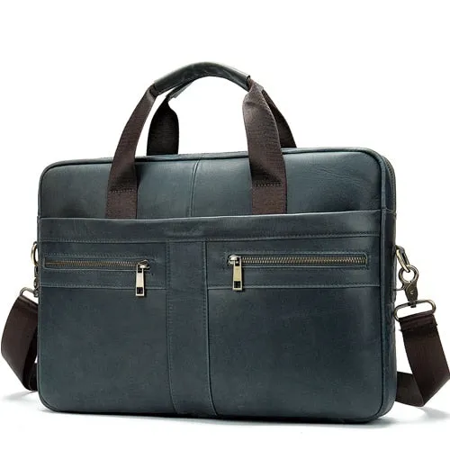 Men's Leather Business Travel Shoulder Bag