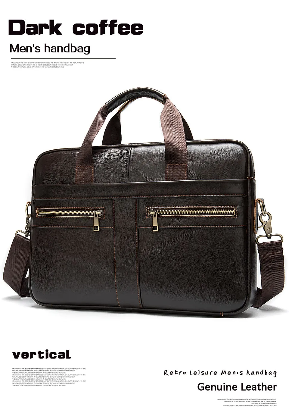 Men's Leather Business Travel Shoulder Bag