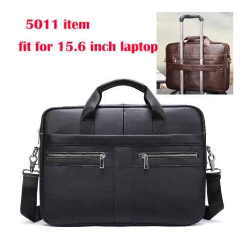 Men's Leather Business Travel Shoulder Bag