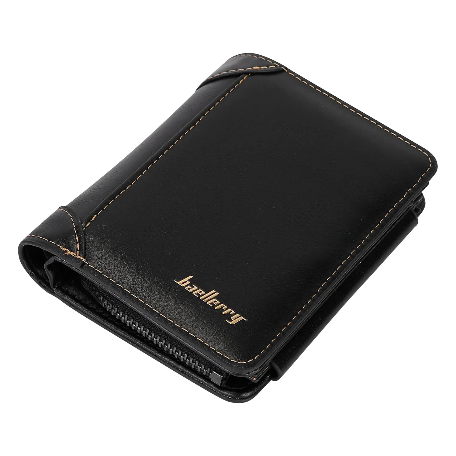 Men's Trifold Clutch Leather Wallet ID Card Holder