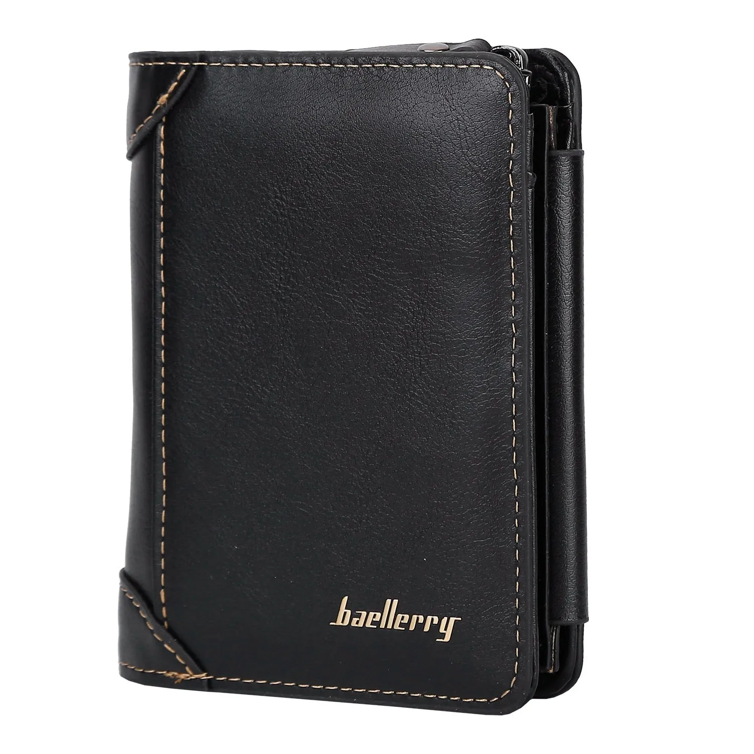 Men's Trifold Clutch Leather Wallet ID Card Holder