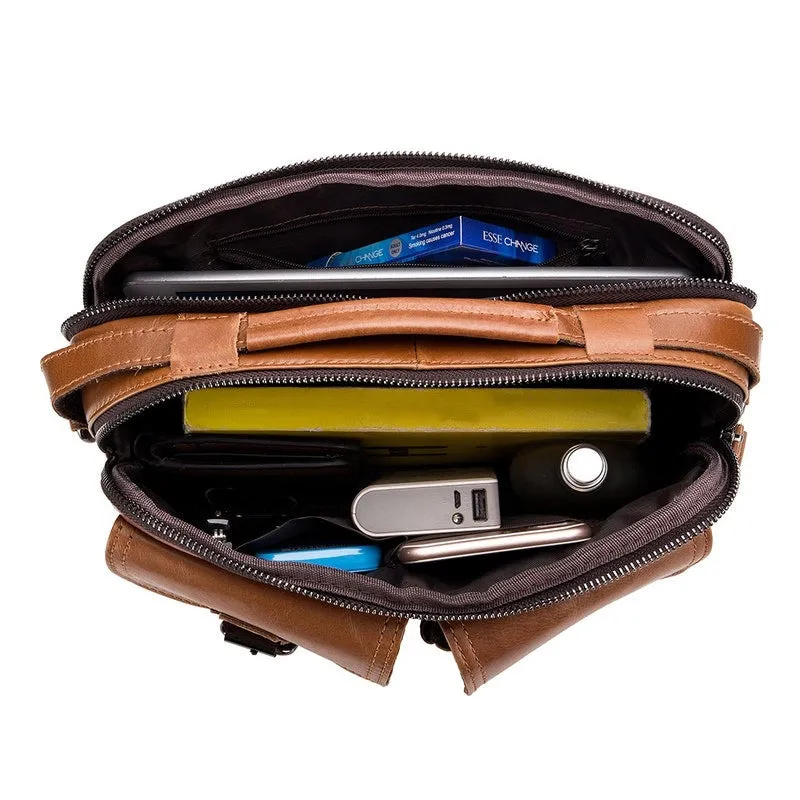 Men's Vintage Business Genuine Leather Crossbody Bag