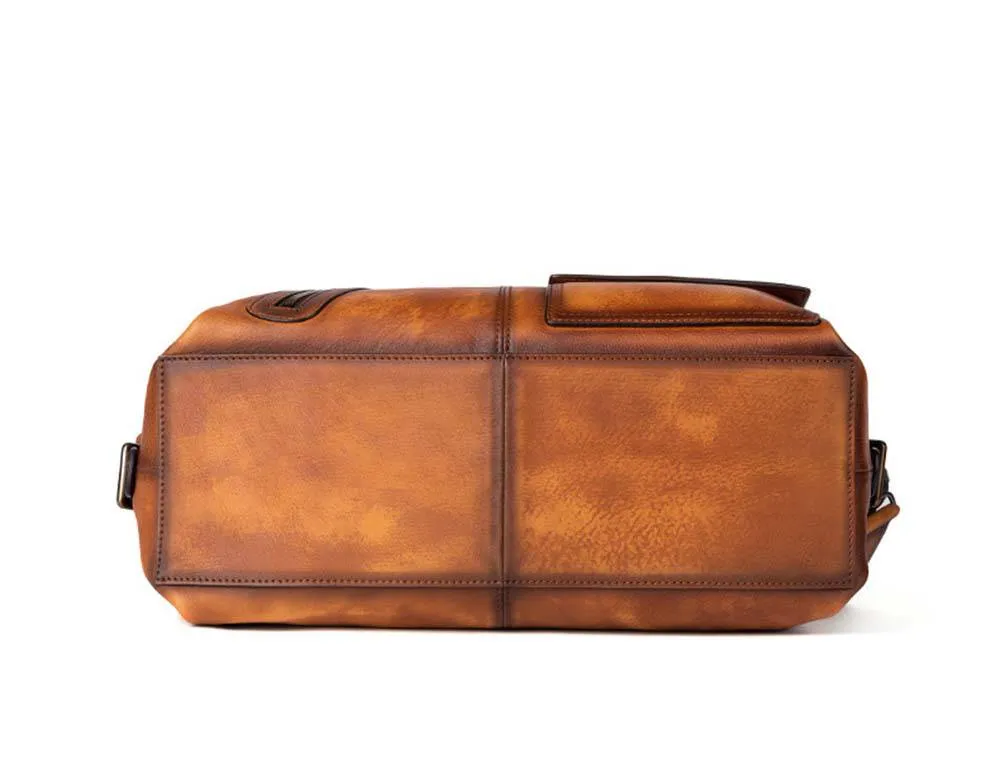 Mens Vintage Leather Buiness Briefcase Shoulder Bag 2530