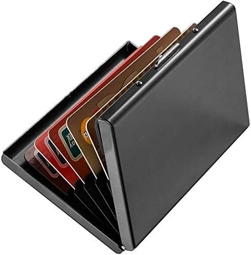 Metallic Rfid Card Holder 6 Compartments