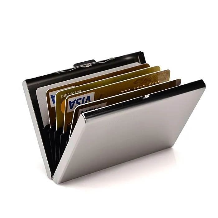 Metallic Rfid Card Holder 6 Compartments