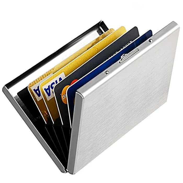 Metallic Rfid Card Holder 6 Compartments