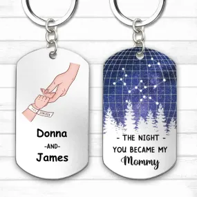 Mother - Star Map The Night You Became My Mommy - Personalized Keychain (HJ)