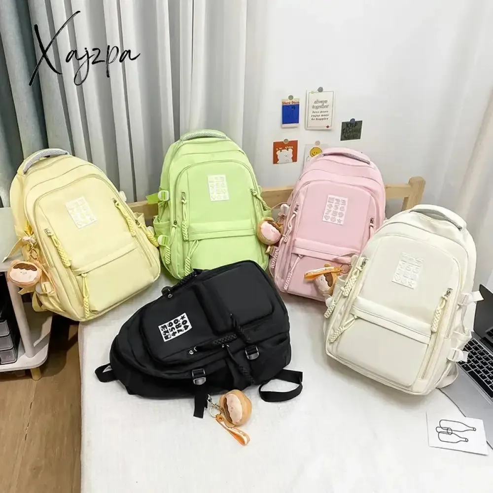 Nylon Solid Bags for Women 2024 New Backpacks Anti-Theft Back Zipper Fashion Backpack Casual Travel Single Shoulder Bags Портфель