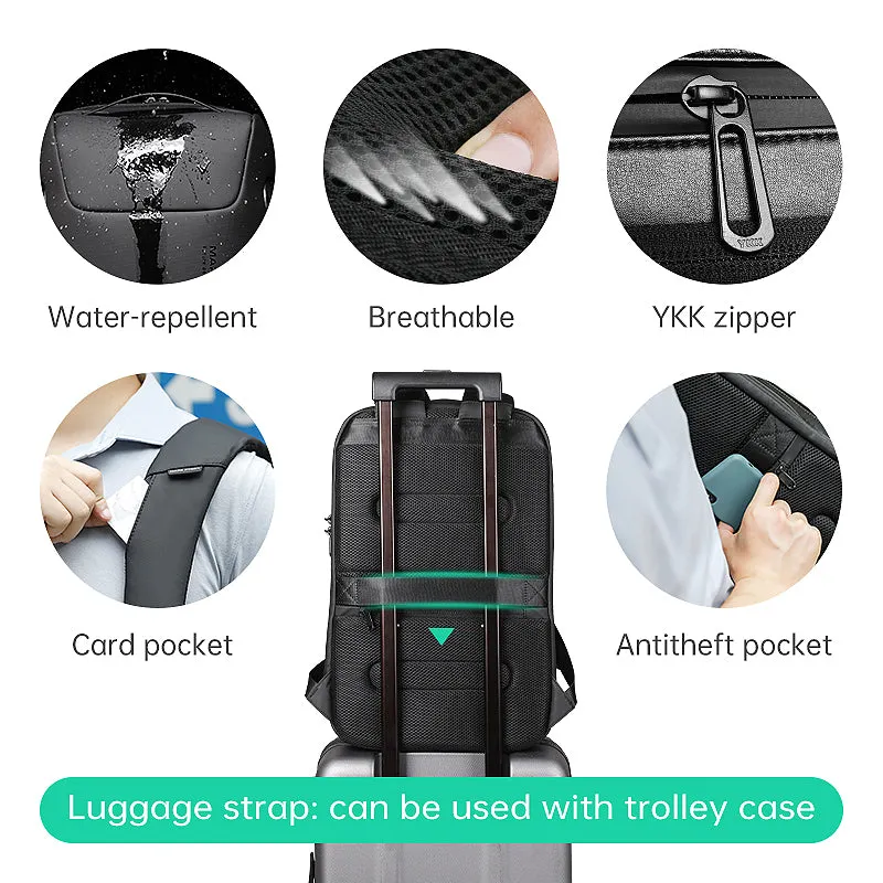 ODYSSEY: Business Micro & USB Charging Laptop Backpack with Anti-theft TSA Lock