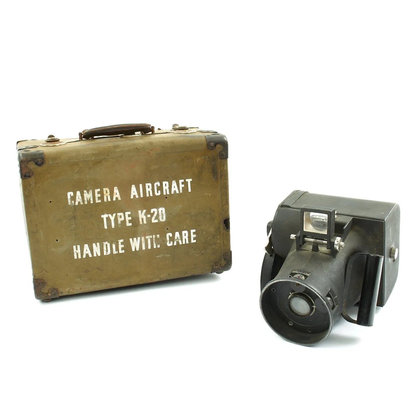 Original U.S. WWII Army Air Force Graflex K-20 Aircraft Camera with Case  - dated 1942