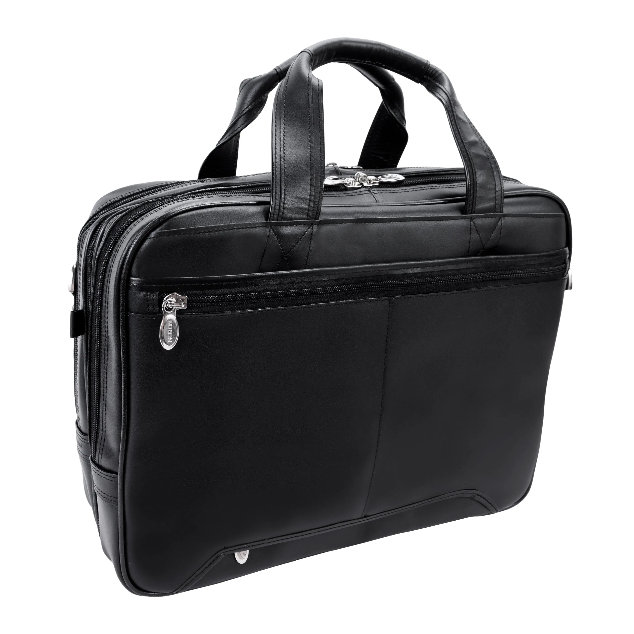 PEARSON | 17” Leather Expandable Laptop Briefcase