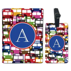 Personalised Passport Cover Travel Suitcase Tag - Buses