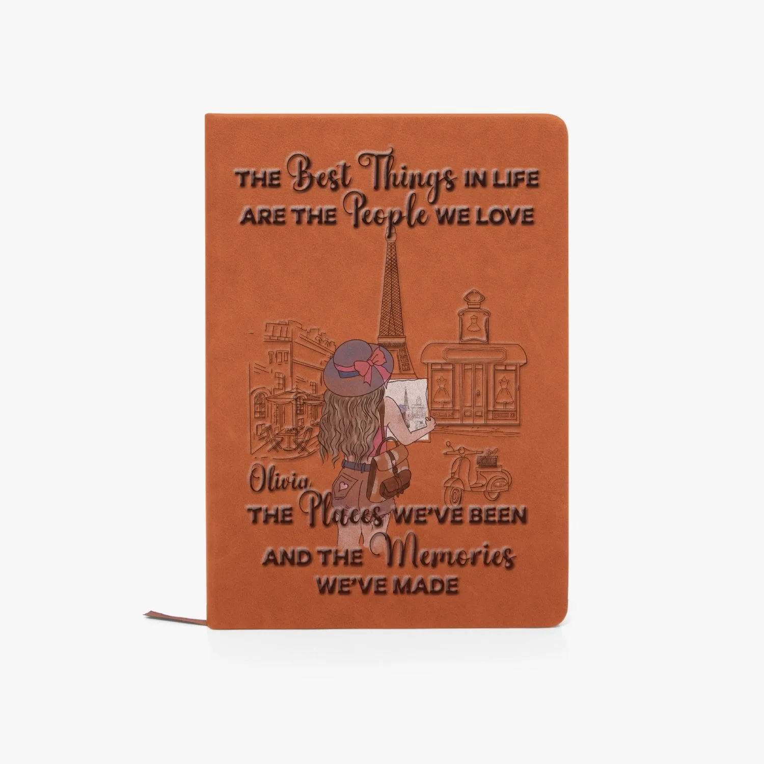 Personalised PU Leather Journal Notebook, Paris, The Best things