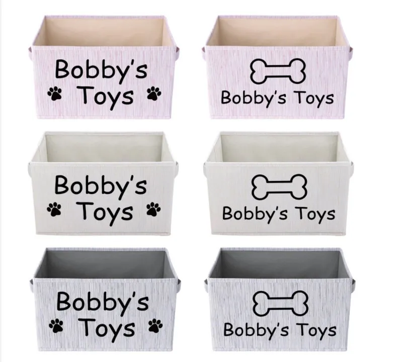 Personalized Foldable Dog Toy Storage Basket - Customized Kids Toy Organizer - Custom Pet Toy Basket Dog Toys Storage Bag Dog Toy Bin