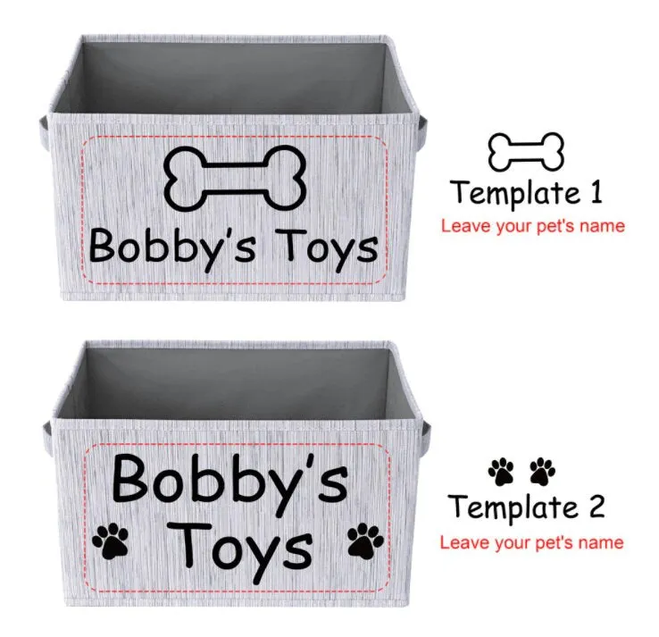 Personalized Foldable Dog Toy Storage Basket - Customized Kids Toy Organizer - Custom Pet Toy Basket Dog Toys Storage Bag Dog Toy Bin