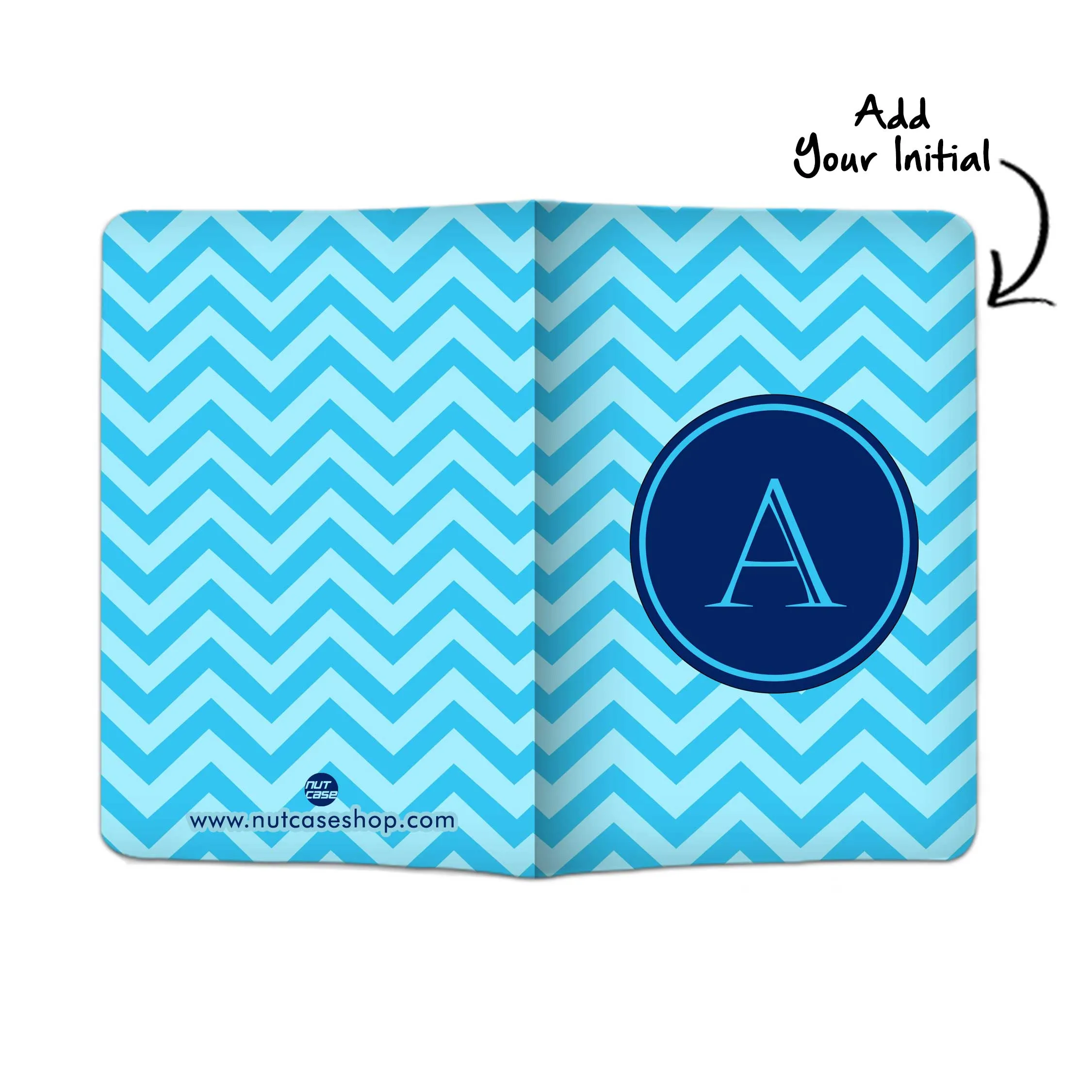 Personalized Passport Cover Travel Luggage Tag - Blue Wave Lines