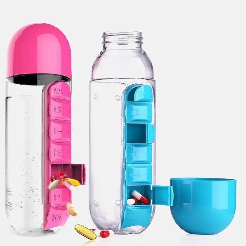 Pill Organizer Water Bottle