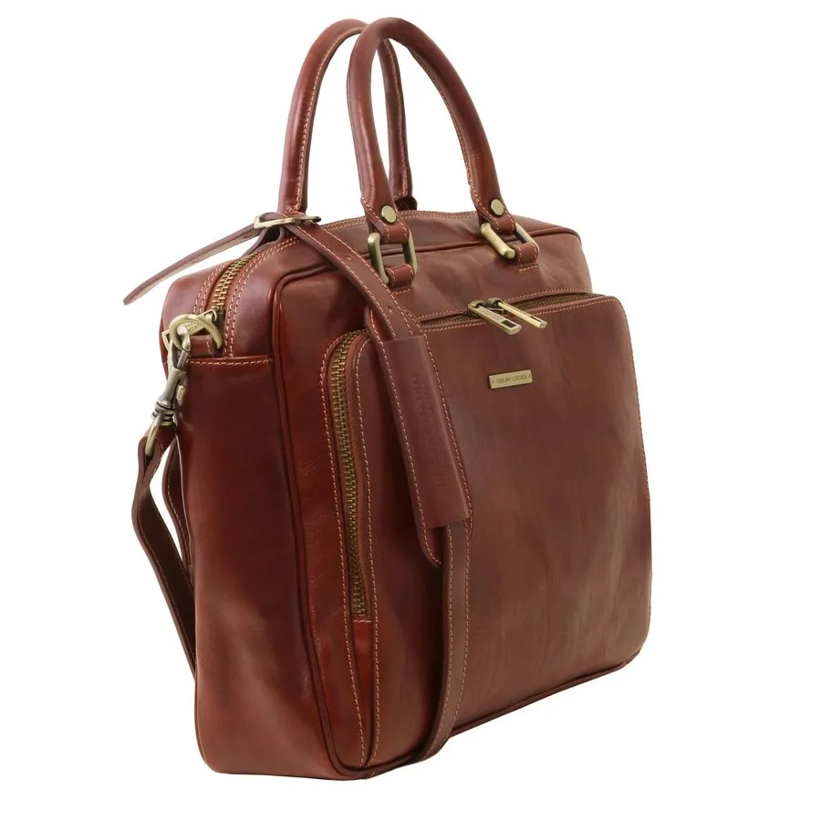 Pisa Leather Laptop Briefcase Bag