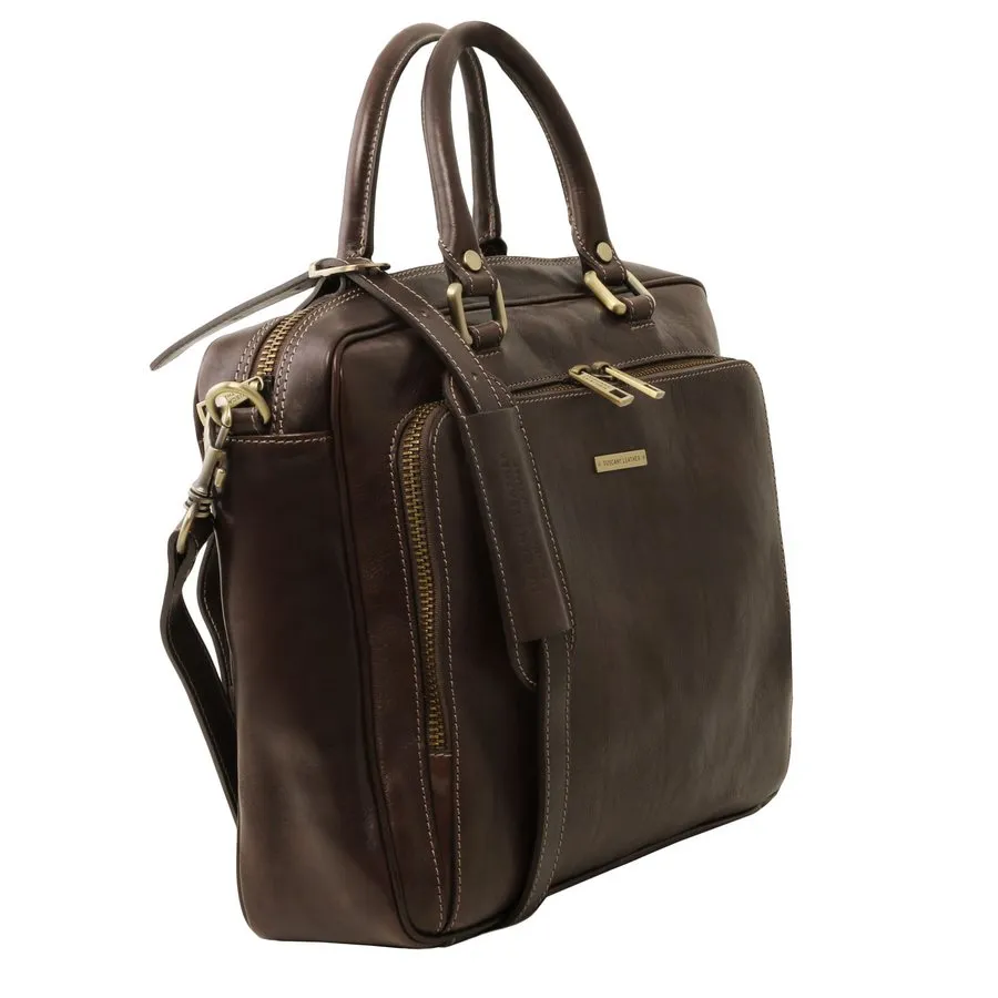 Pisa Leather Laptop Briefcase Bag