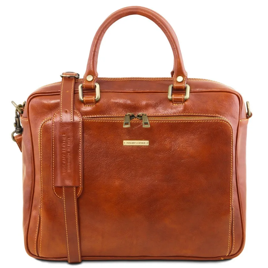 Pisa Leather Laptop Briefcase Bag