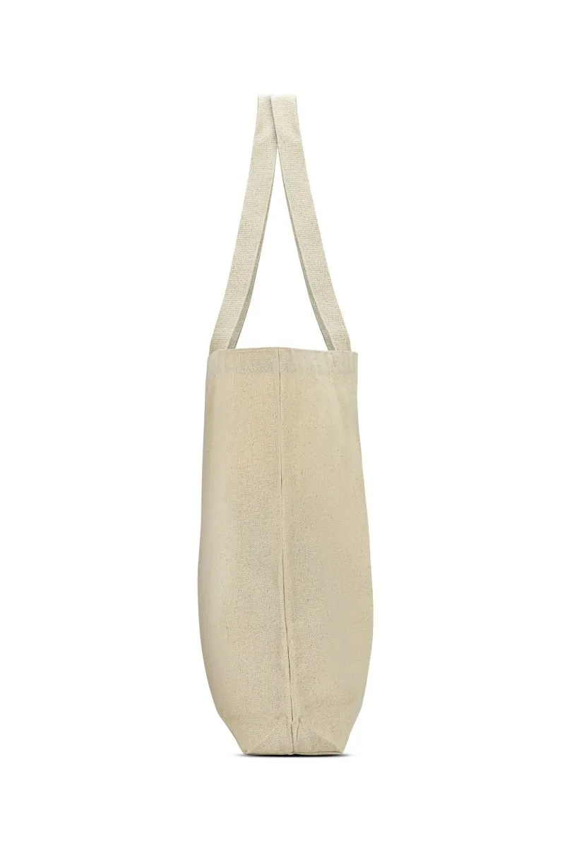 Premium Cotton Canvas Tote Bag- Buddha White