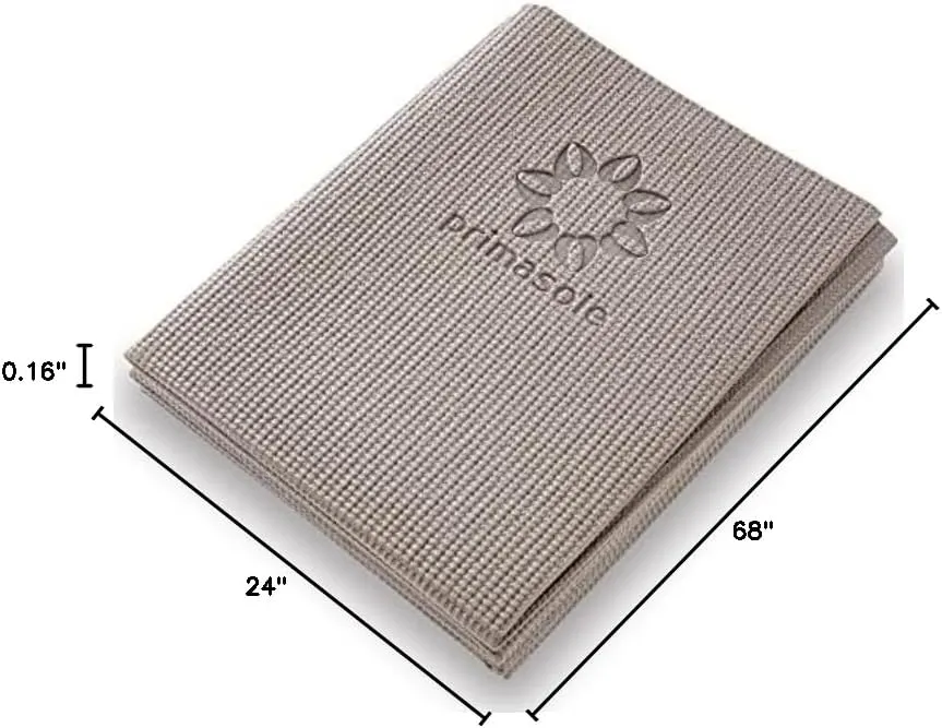 Primasole Folding Yoga Travel Pilates Mat 4mm Thick Earth Brown