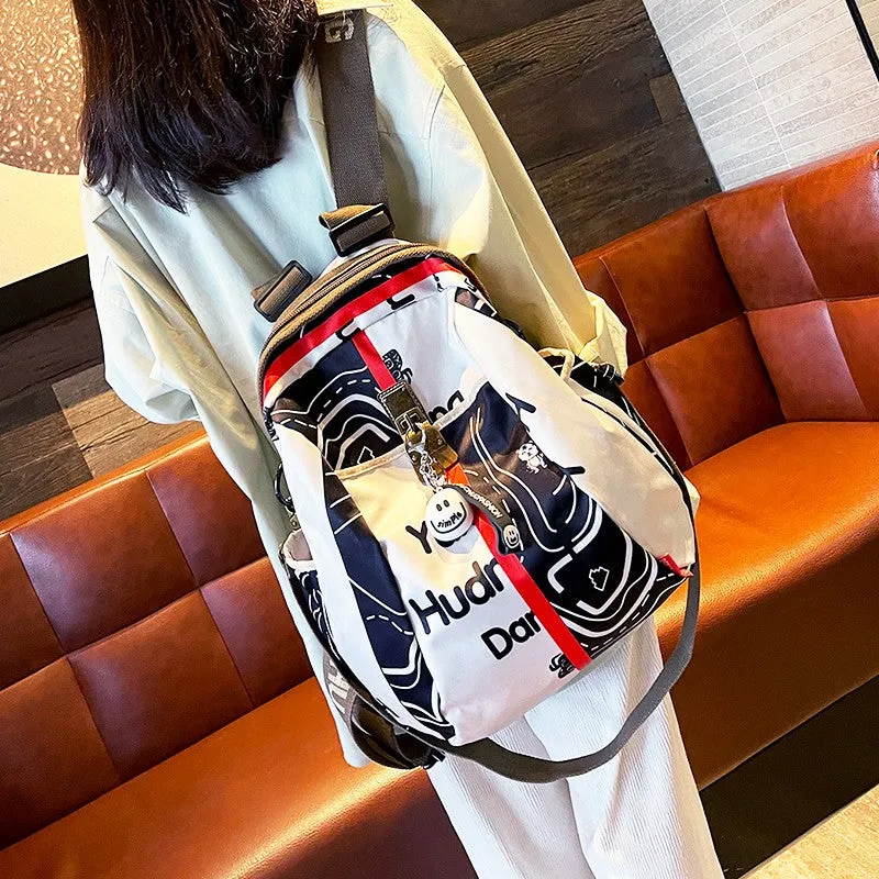 Printed large capacity travel backpack