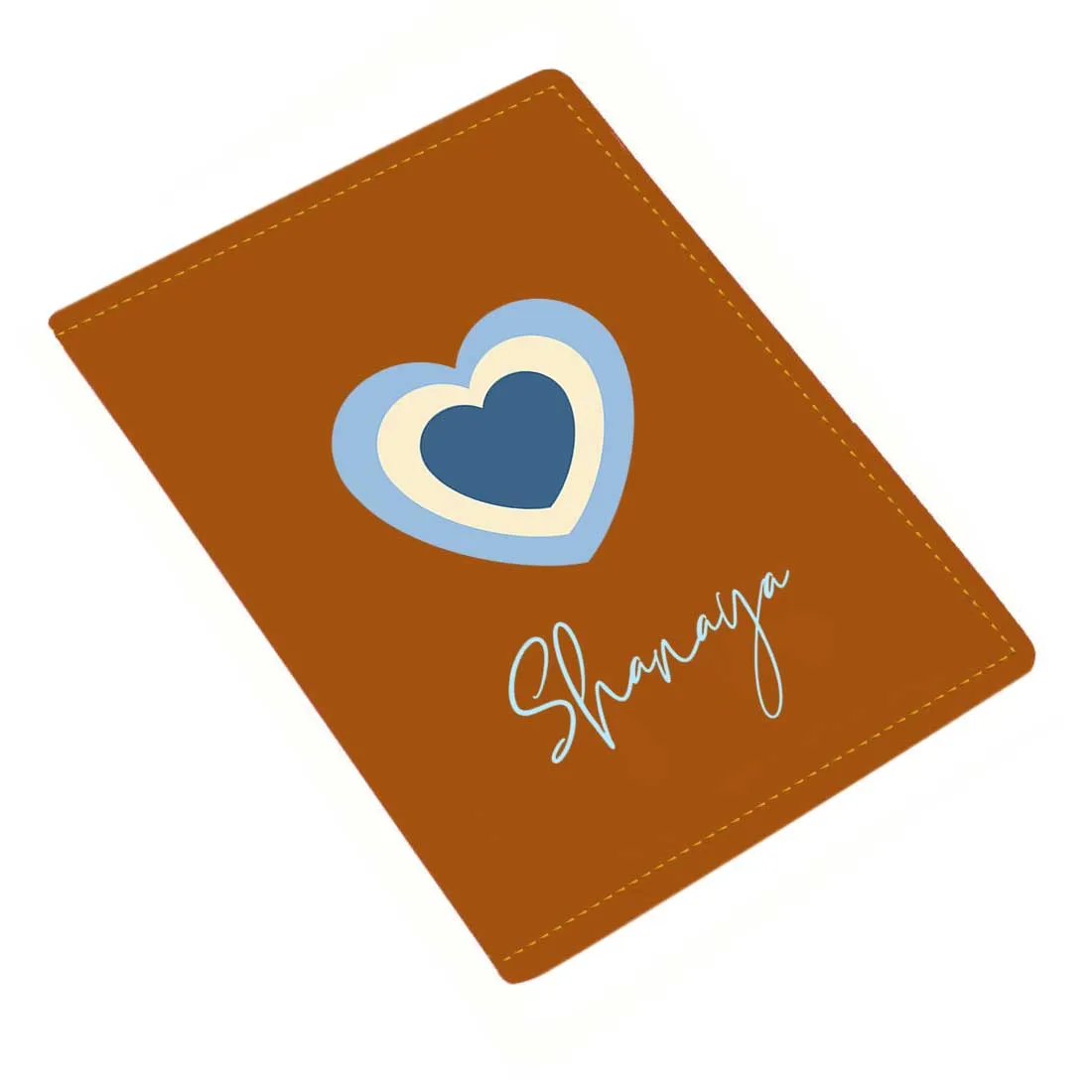 Pu Leather Personalized Passport Cover and Luggage Tag - Heart