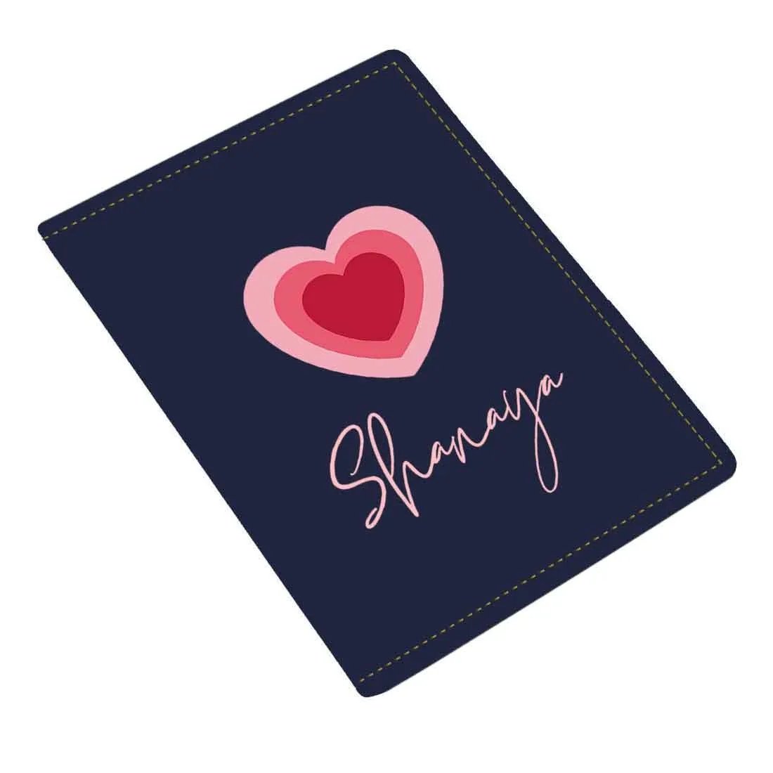 Pu Leather Personalized Passport Cover and Luggage Tag - Heart