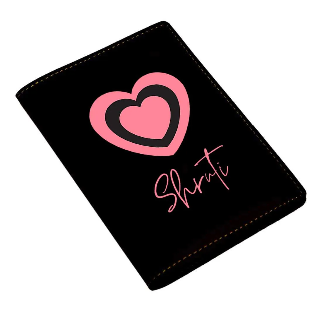 Pu Leather Personalized Passport Cover and Luggage Tag - Heart