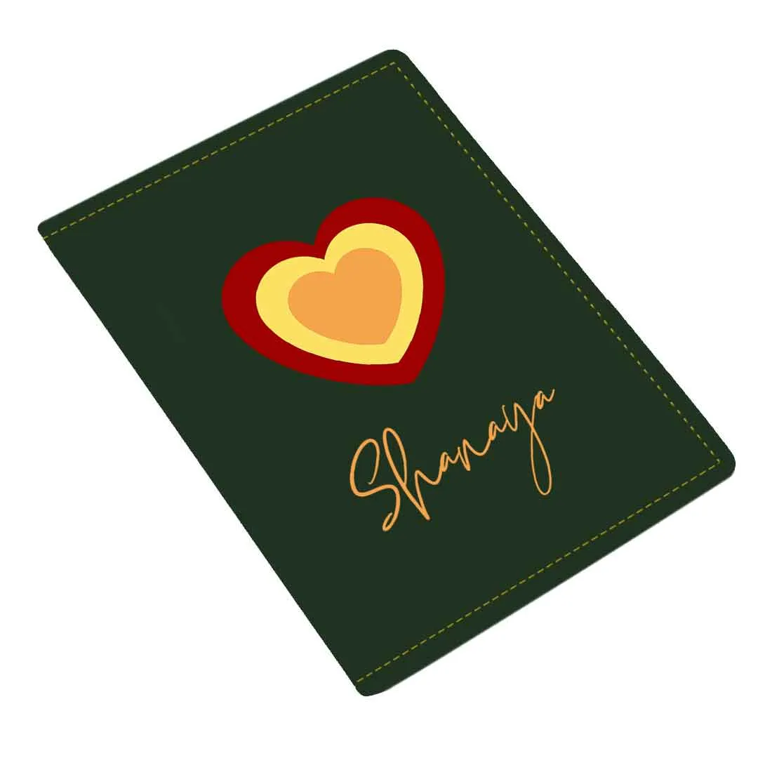 Pu Leather Personalized Passport Cover and Luggage Tag - Heart