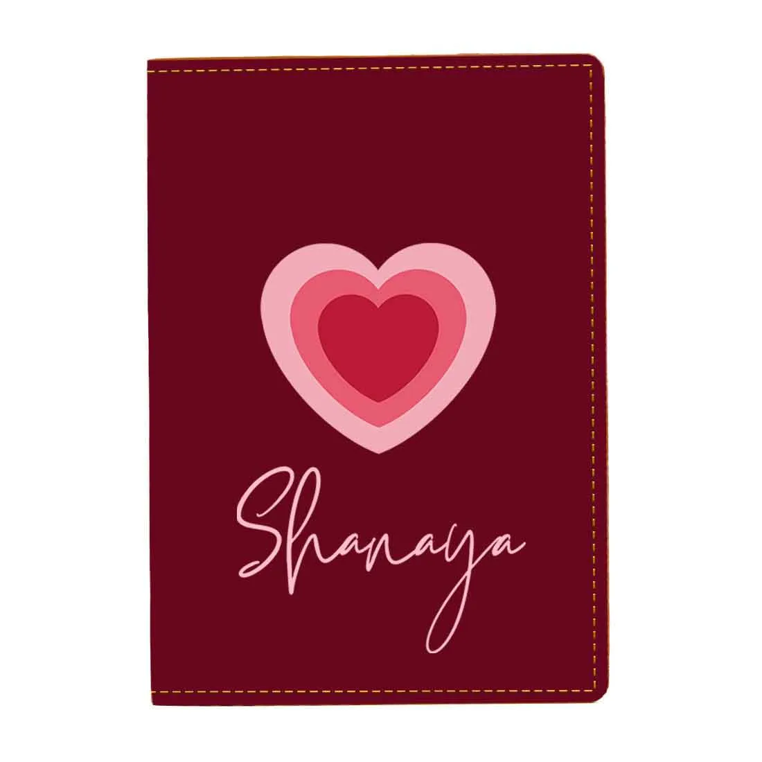 Pu Leather Personalized Passport Cover and Luggage Tag - Heart