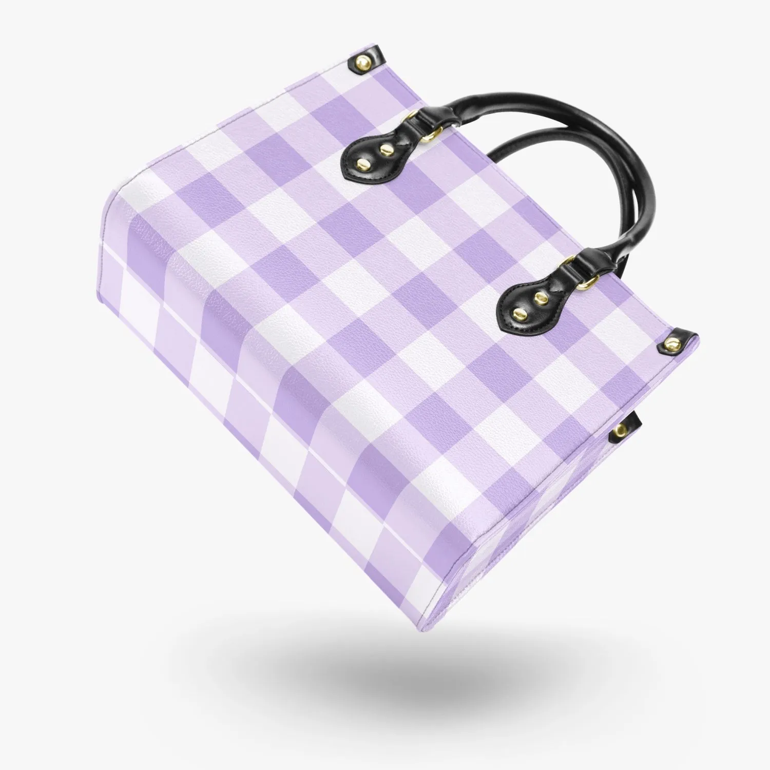 Purple & White Checkered Tote Bag