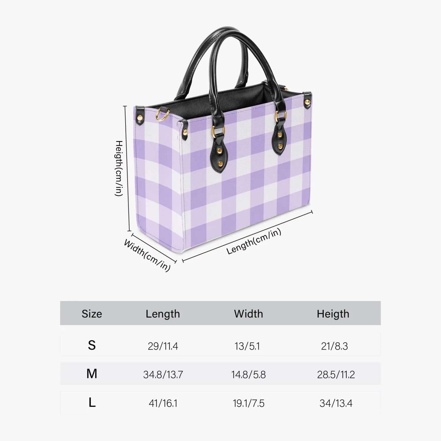 Purple & White Checkered Tote Bag