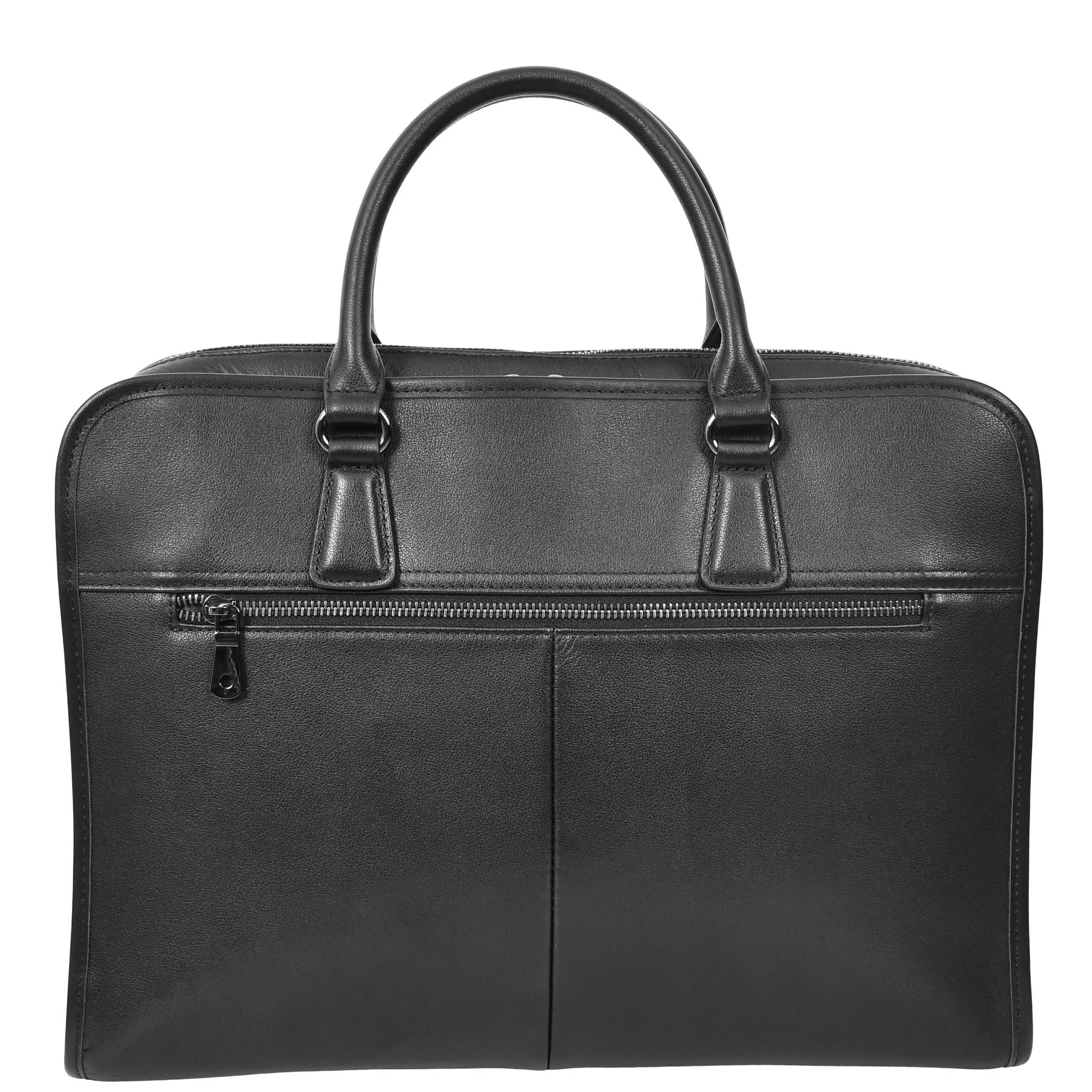 Real Leather Cross Body Briefcase Belmont Black