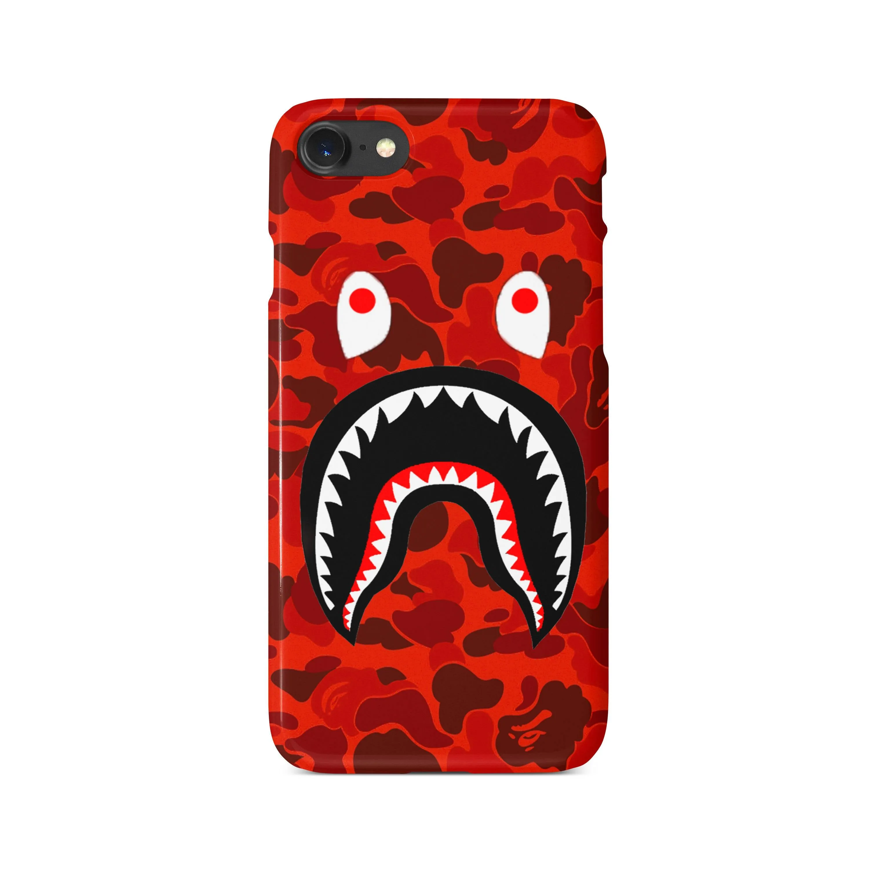 Red Camo Shark Mouth iPhone Case