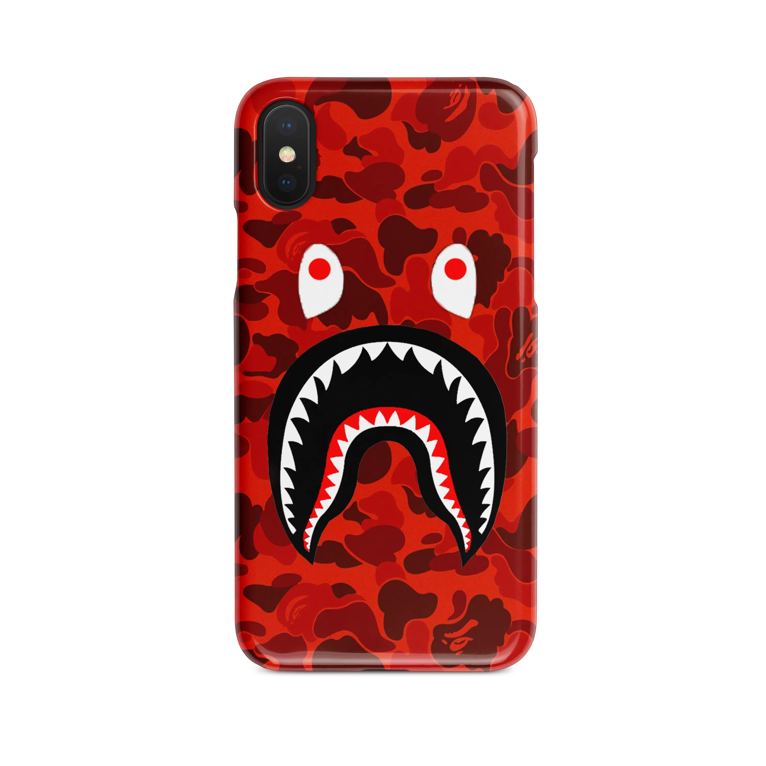 Red Camo Shark Mouth iPhone Case