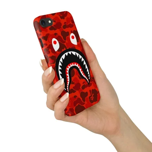 Red Camo Shark Mouth iPhone Case