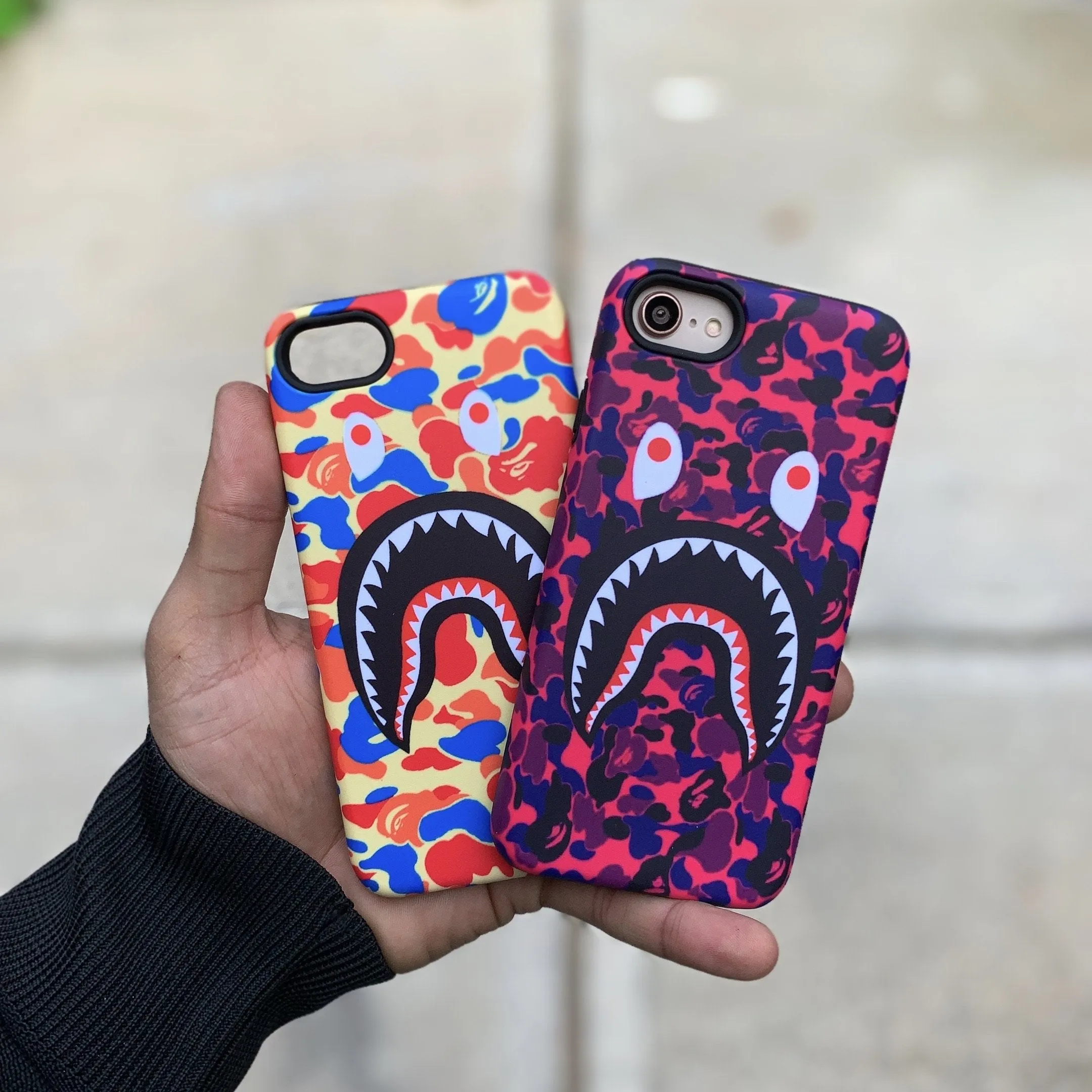 Red Camo Shark Mouth iPhone Case