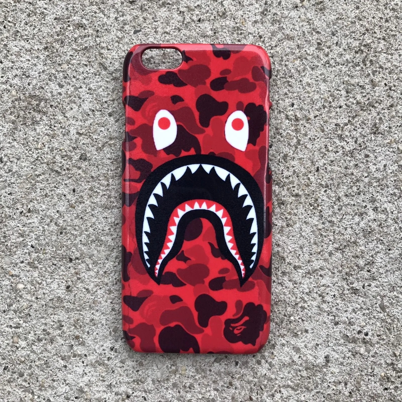 Red Camo Shark Mouth iPhone Case