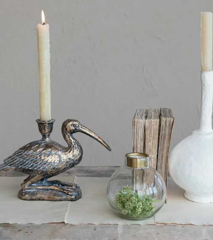 Resin Bird Taper Candle Holder