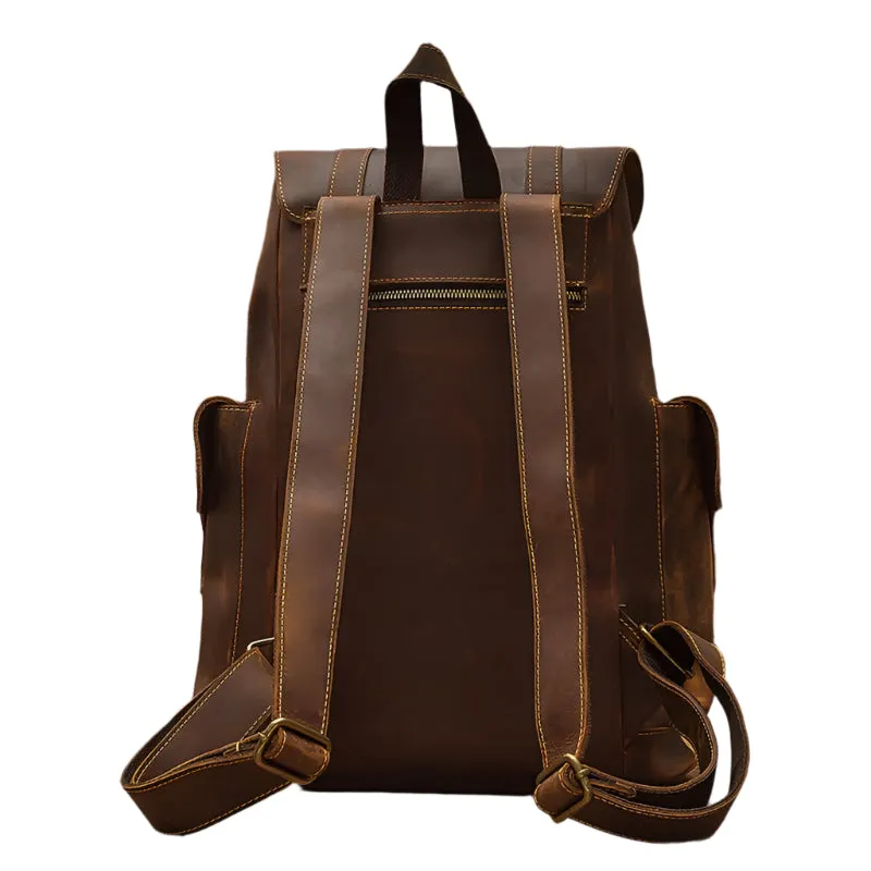 Retro Men's Leather Backpack Casual Bag