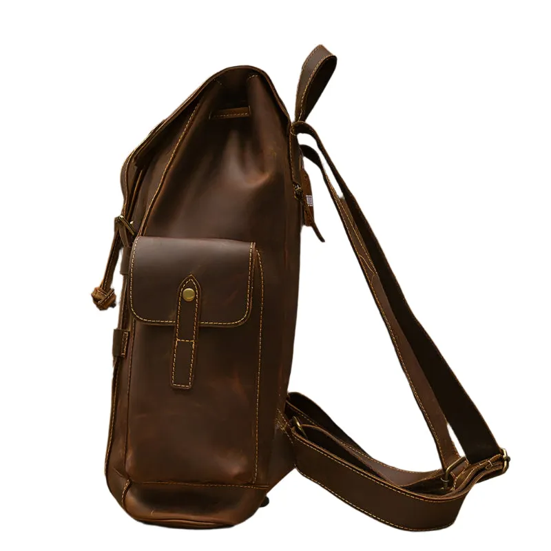 Retro Men's Leather Backpack Casual Bag