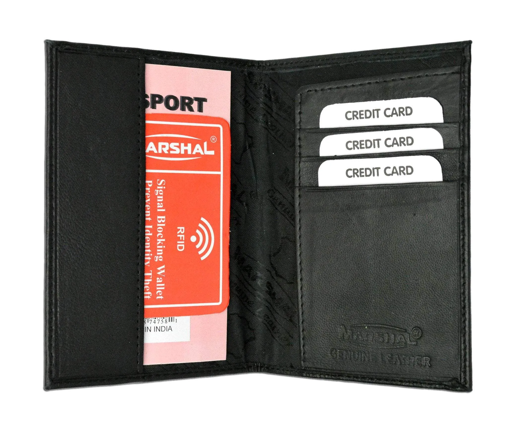 RFID Blocking Premium Leather United States Passport Holder Golden Print Emblem RFID P 601 USA (C)