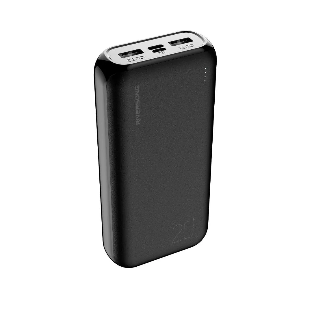 Riversong 20000mAh Fast Charging Power Bank, 2 USB-A, Micro USB & Type-C Port -  PB84