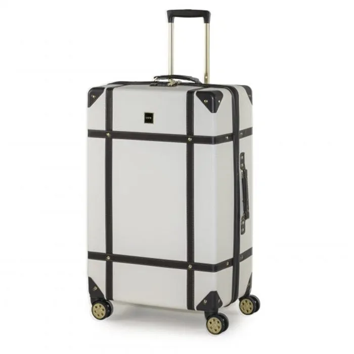 Rock Vintage Spinner Large Suitcase 78cm - Cream