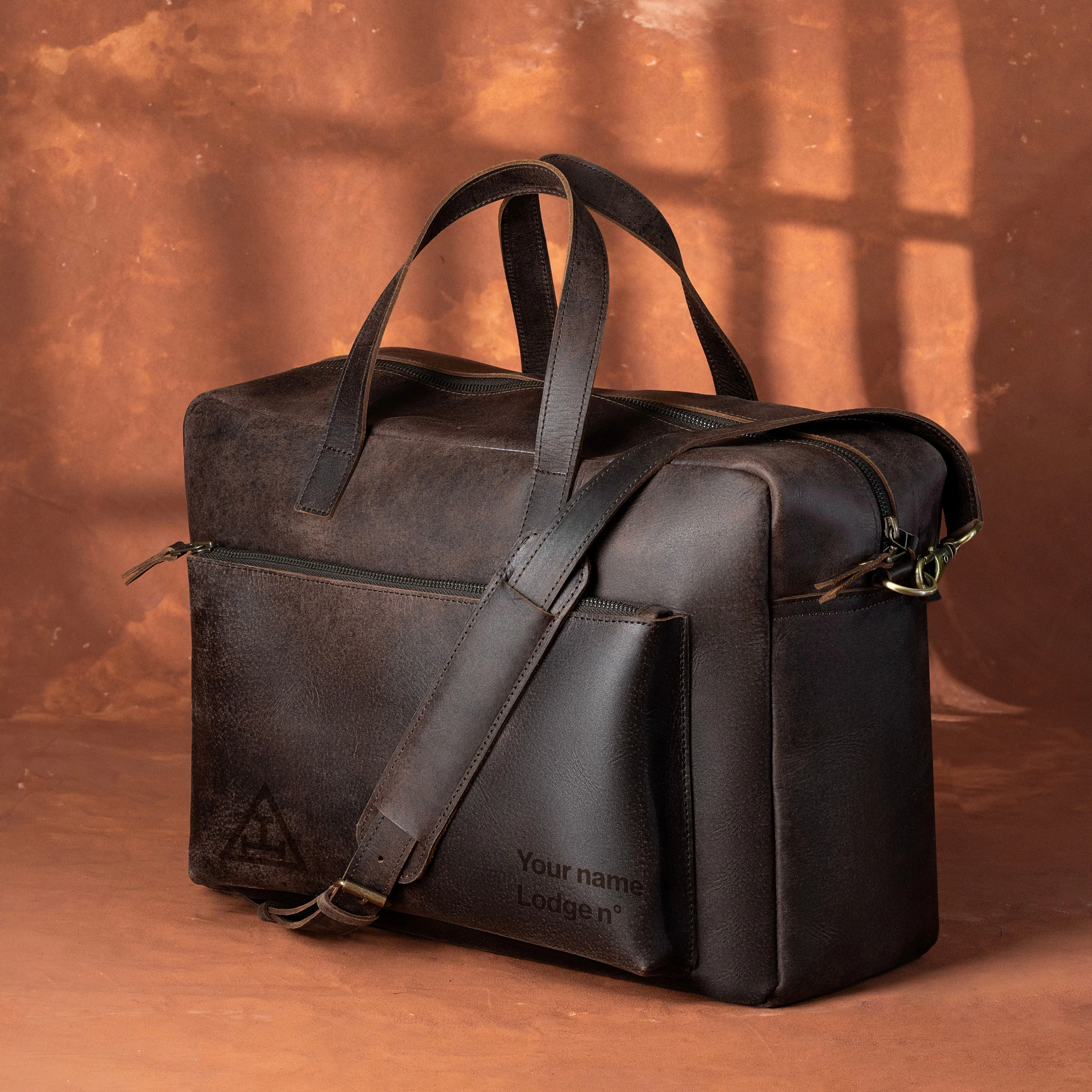 Royal Arch Chapter Briefcase - Dark Brown Cow Leather